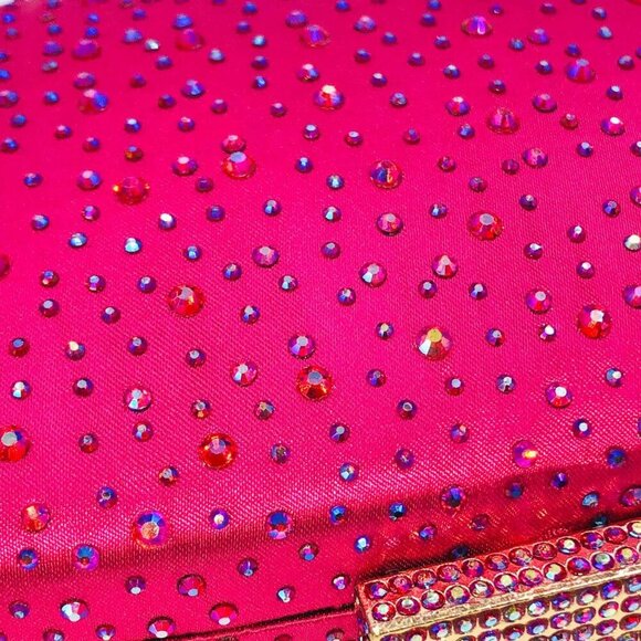 🆕 Women Pink Crystal Clutch Purses Evening Wedding Party Bridal Rhinestone Bags - Picture 9 of 9